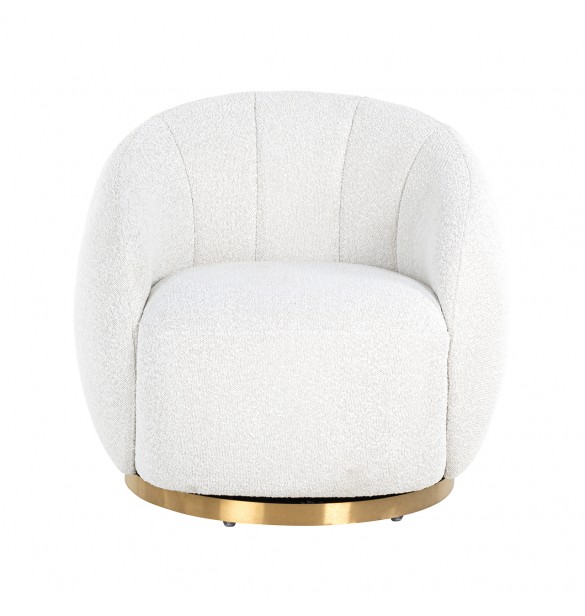 S4530 WHITE BOUCLÉ Swivel chair Jago White Bouclé / Brushed gold